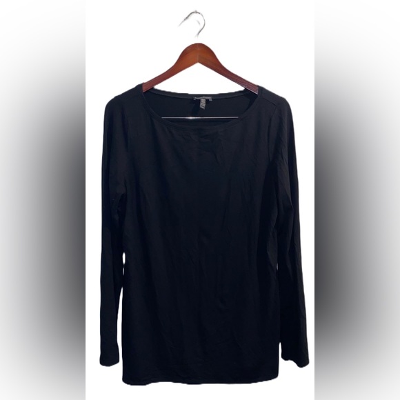 Eileen Fisher Tops - EILEEN FISHER BLACK LONG SLEEVE LONG TEE
